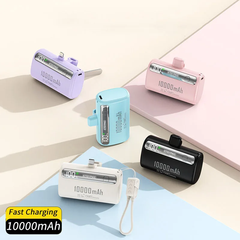 

Мини-капсульный внешний аккумулятор 10000 мАч 22,5 Вт Type-C, портативное зарядное устройство для быстрой зарядки, внешний аккумулятор для iPhone, Xiaomi, Samsung, Huawei