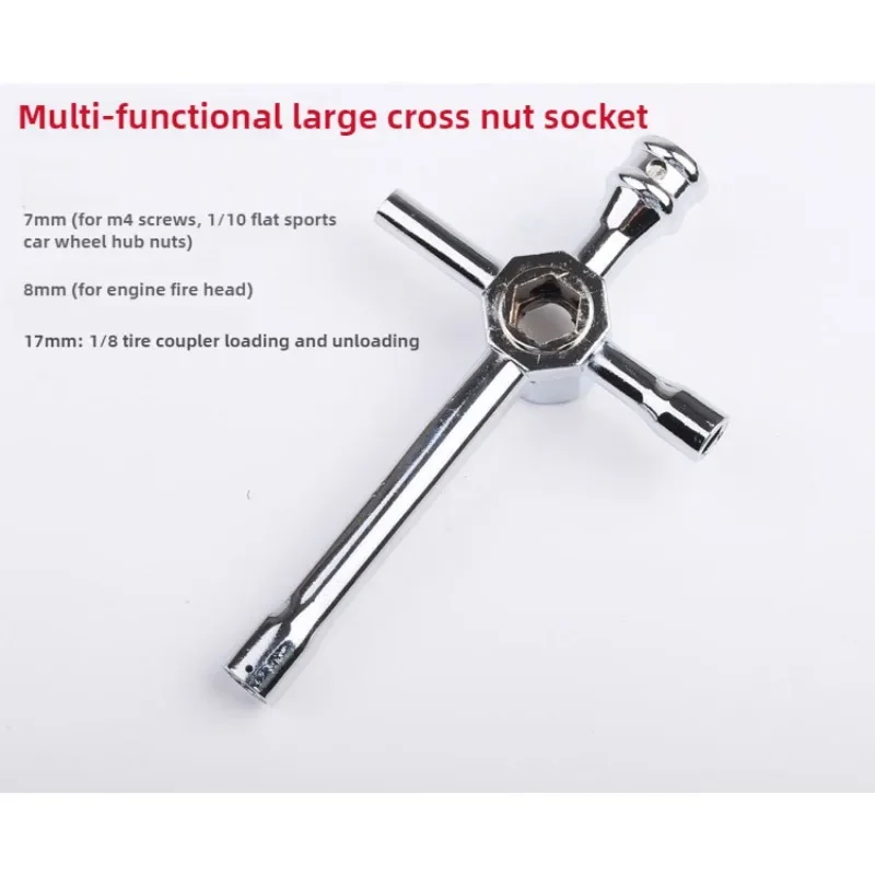 NF HSP Cross Wrench Sleeve Tool 80129 Large and Small Phillips Spoons Hex Nut Spoons 5.5/7/8/10/17mm Remote Control Car Tools