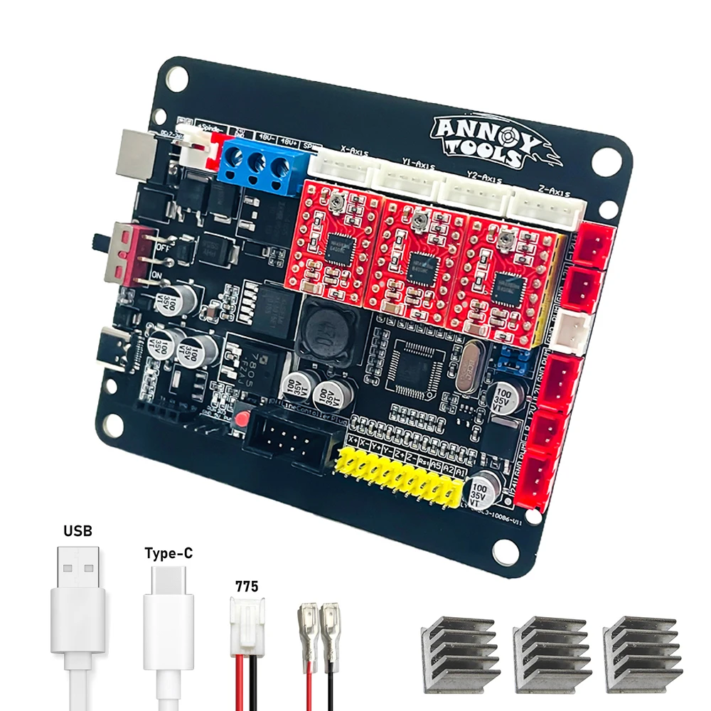 GRBL CNC Router Controller 3Axis Stepper Motor Driver Connect 300W Spindle Double Y Axis USB Driver Board For CNC Laser