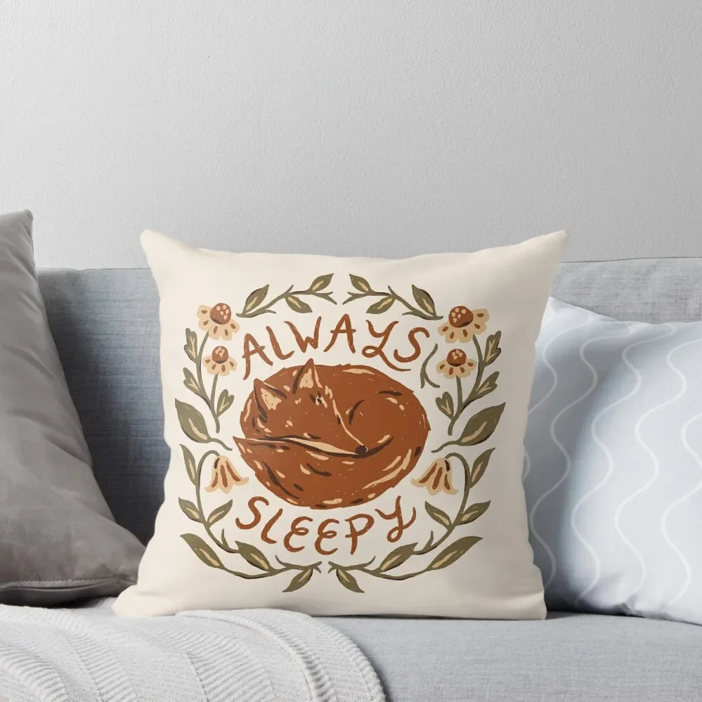 

Always Sleepy Fox Throw Pillow christmas decorations 2025 Pillowcase Christmas Pillow Cushion Child pillow