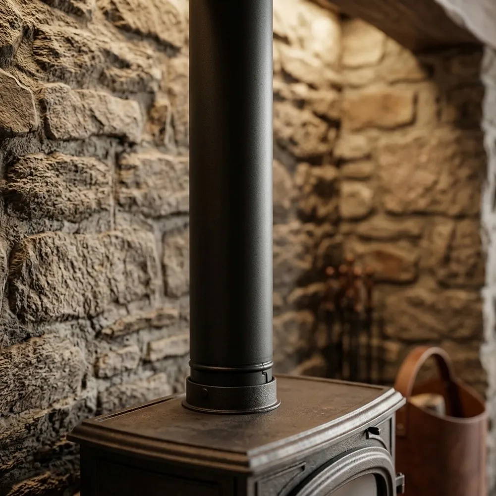 Chimney Pipe Flue Pipe Heat Resistant Flared End Stainless Steel Material Secure Connection For Wood Burning Fireplace