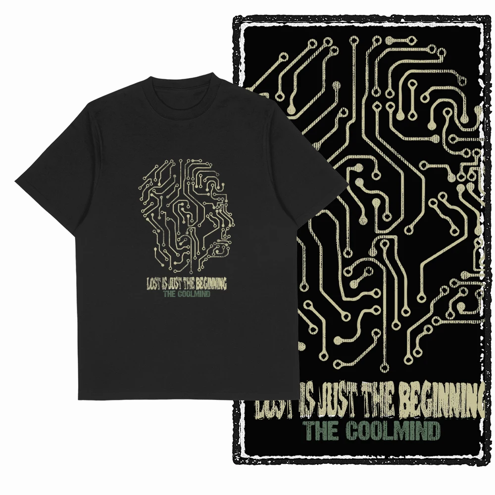 Coolmind X0064 Circuit Mindset Digital Dawn graphic tee cotton exclusive men tshirt streetwear t shirt for men tee shirt
