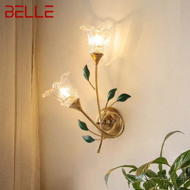 

BELLE Contemporary Wall lamp French Pastoral LED Creative Flower Living Room Bedroom Corridor Home Decoration