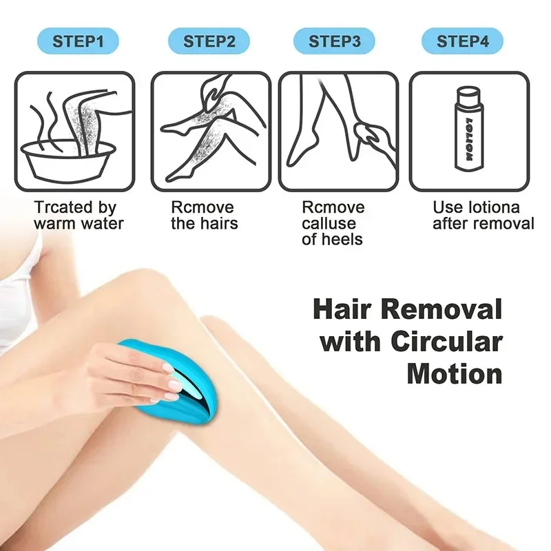 Body Care Depilation Tool Hot Crystal Physical Hair Removal Eraser Glass Hair Remover Painless Epilator Easy Cleaning Reusable