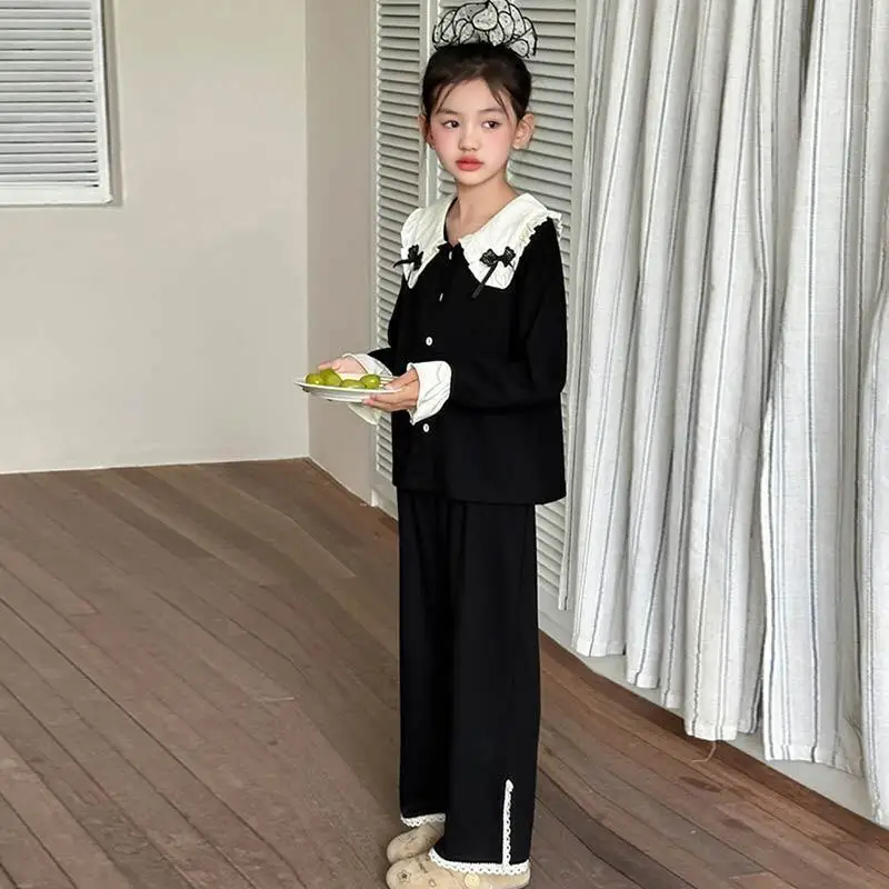 New Style Girls' Sleepwear, Spring and Autumn Long Sleeved Cardigans, Girls' Home Clothes, Cute Air-Conditioned Children's