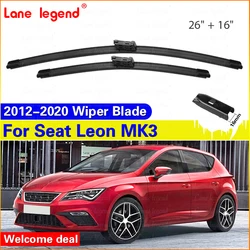 For Seat Leon MK3 5F 5F8 Front Wiper Blades 2012-2020 2014 2016 2017 2018 2019 Windscreen Windshield Window Accessories 26