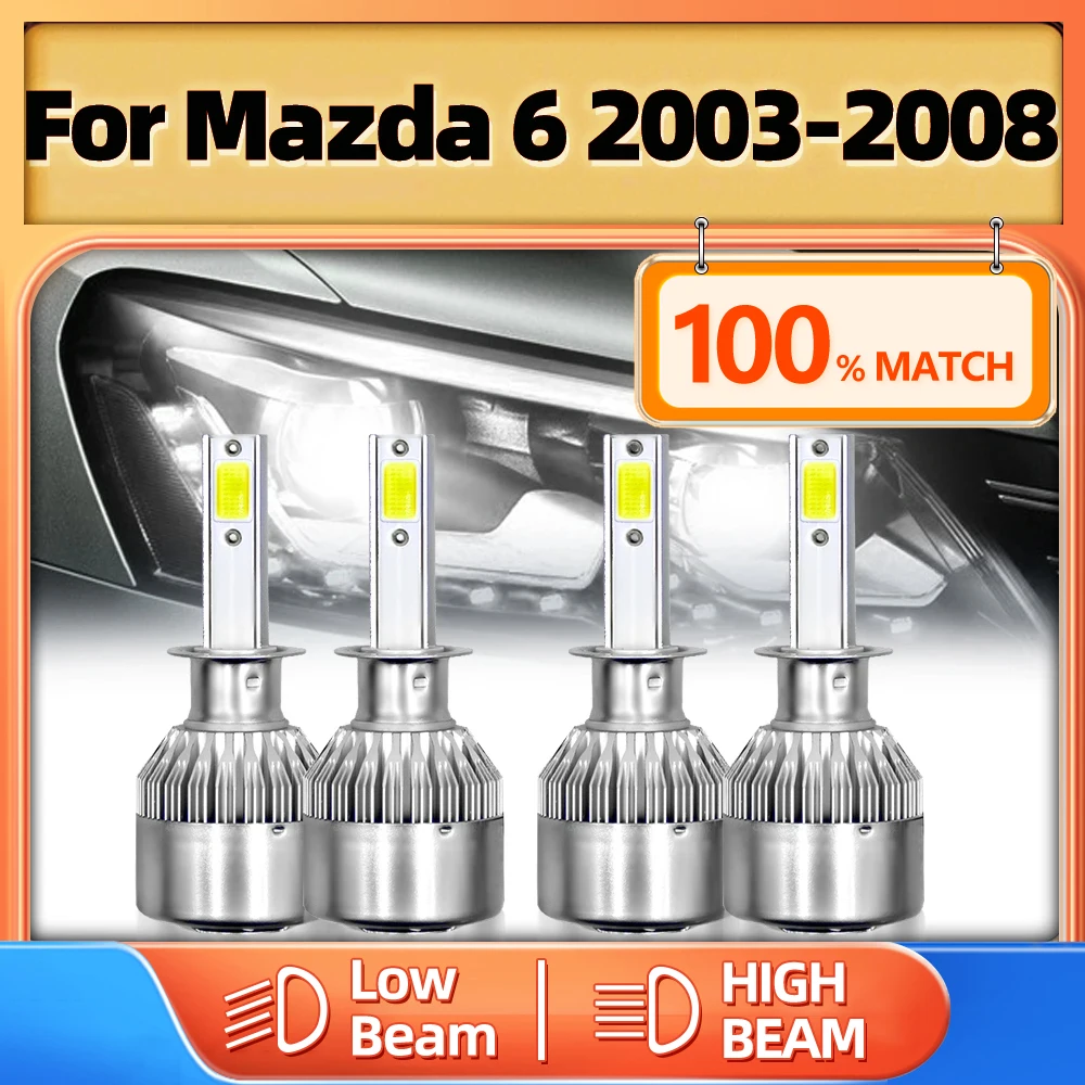 

H1 LED Headlight Bulbs 240W 40000LM Turbo Auto Lamps High Low Beam Car Lights 12V For Mazda 6 2003 2004 2005 2006 2007 2008