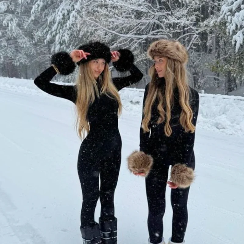 3Pcs/Set Faux Fox Fur Cuffs and Hat Women Winter Thicken Warm Soft Plush Headband Empty Top Cap Furry Wrist Sleeves Wristband