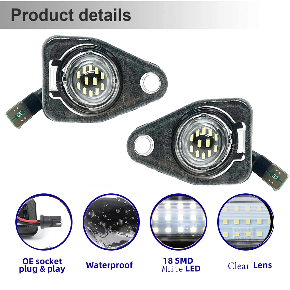 LED License Plate Light Tag Lamp Assembly for Ford Expedition and Freestar Freestyle Taurus X Lincoln Aviator Navigator Mercury