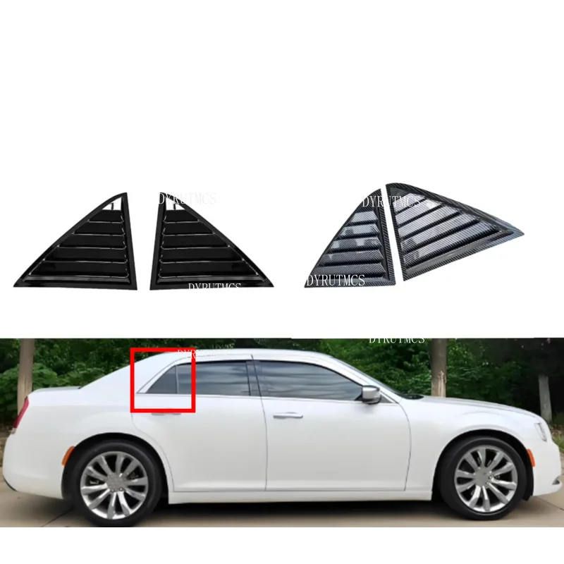 Gloss Black Car Side Window Louver Fit For Chrysler 300C 2011-2021  Car Rear Window Shutter Cover Spoiler