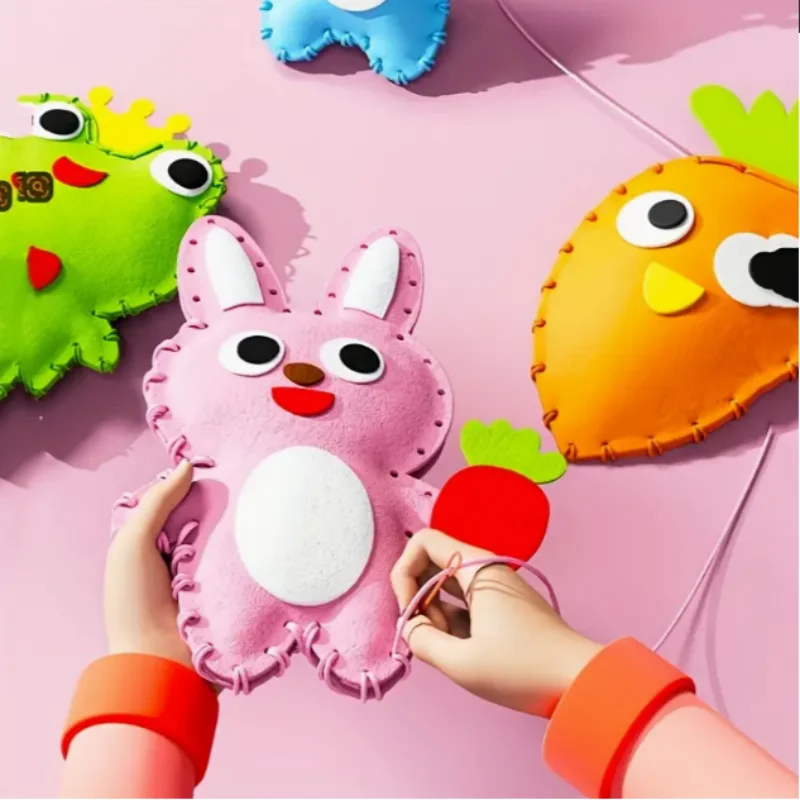 

Hand Sewing Set Children Sewing 8 Piece Set Four Seasons DIY Animal Felt Handmade Set Pendant Festival Birthday Gift Decoration