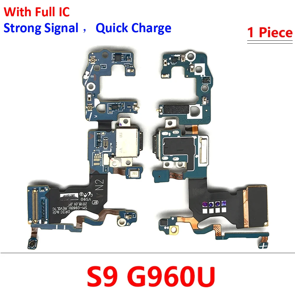 Placa de porta de carregamento USB, conector do cabo flexível, peças do microfone para samsung s9 plus g960f g960u g965f g965u, novo, 5pcs