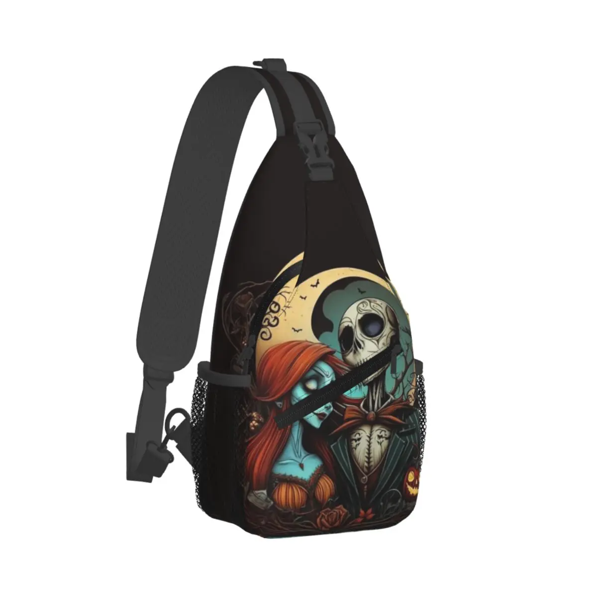 Custom Halloween Jack Skellington Backpack Nightmare Before Christmas Bags Shoulder Crossbody Chest Backpack Crossbody Backpack