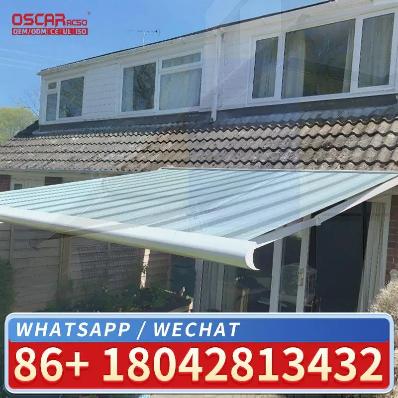 

Outdoor Folding Motorized Remote Controlled for Patio Garden Balcony Retractable Awning