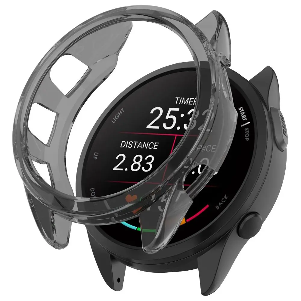 Bumper TPU Protective Cover Frame Smart Watch Transparent Case Accessories Shell for Garmin Forerunner 165/165 Music