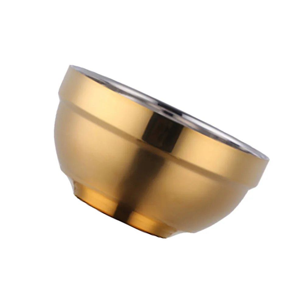 Ciotola in Acciaio Inox a Doppia Parete Isolata, Resistente e Antiurto, per Snack, Riso e Zuppa, per Uso Domestico e Ristorante, Colore Oro