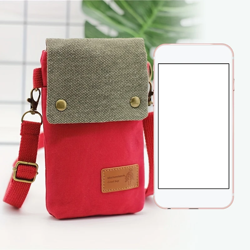 

Zipper Shoulder Bag with Patchwork Buckle Accents Unisex Casual Crossbody Bag Multi-Functional Wallet & Key Case