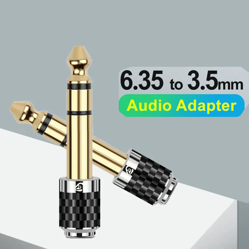 Złącze 6.35mm do 3.5mm wzmacniacz słuchawkowy Adapter Audio mikrofonu AUX 6.3 3.5mm konwerter