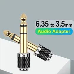 6.35mm To 3.5mm Connector Headphone Amplifier Audio Adapter Microphone AUX 6.3 3.5 mm Converter