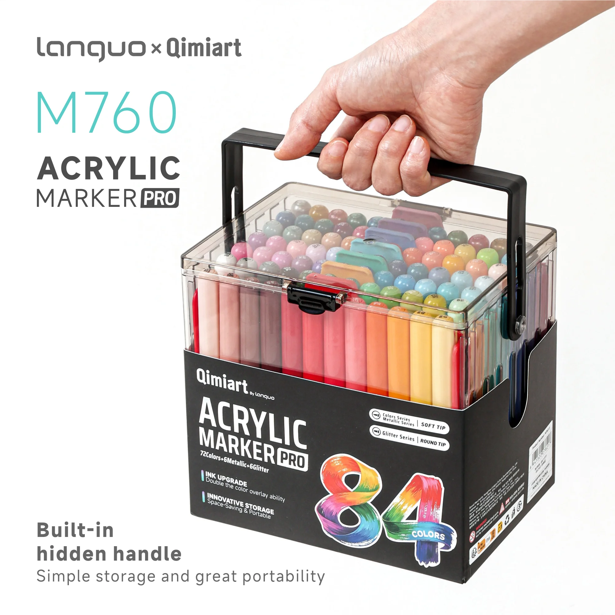 Languo 84/60//36Colors Heavy Color pro Direct Liquid Acrylic Markers Set Soft Tip Waterproof Pens School Art Supplies Stationery