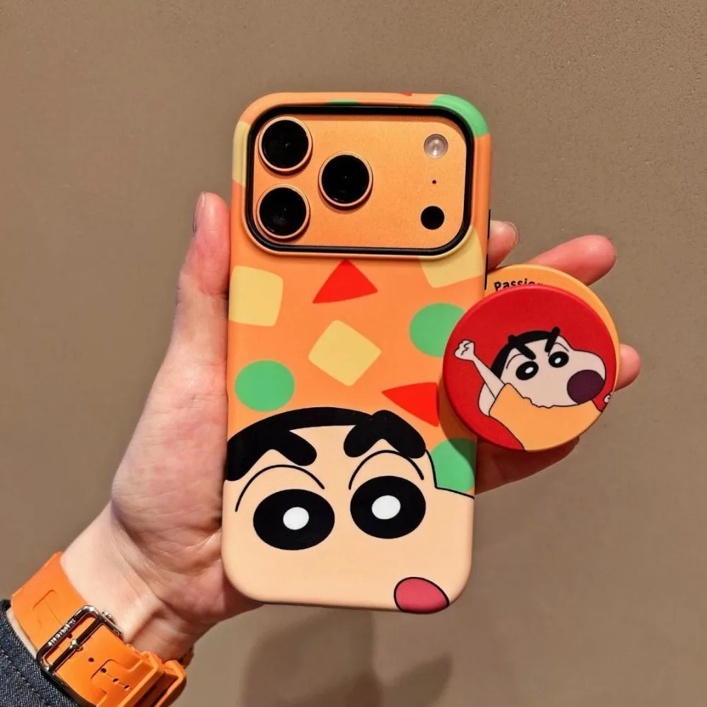 Kawaii تلوين شين تشان جراب هاتف آيفون 17 برو 16 15 14 13 12 Mini 11 ProMax XS X 8 7 Plus أنيمي لينة غطاء سيليكون