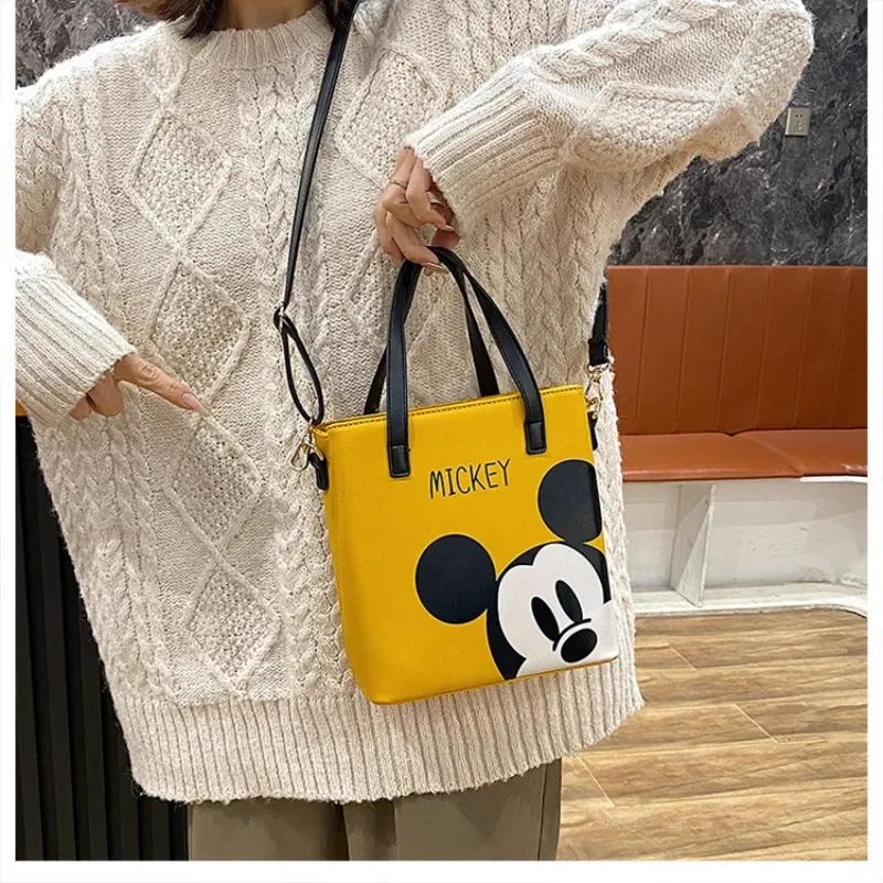 Disney2023New Mickey Fashion Casual High Quality Luxurious Cartoon Print Multifunctional Personalized Shoulder Crossbody Handbag