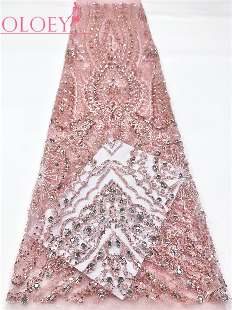 Tela de Tul con Cuentas Francesas de Alta Calidad Africana, con Lentejuelas y Perlas, para Vestidos de Novia, Estilo 2026, Nigeria