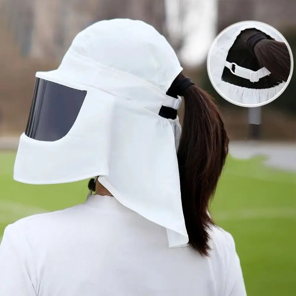 Mirror/Clear Mask Sun Protection Hat Anti-UV Solid Color Sun Protection Mask Ice Silk Breathable Sunscreen Mask Sun Hats Shades