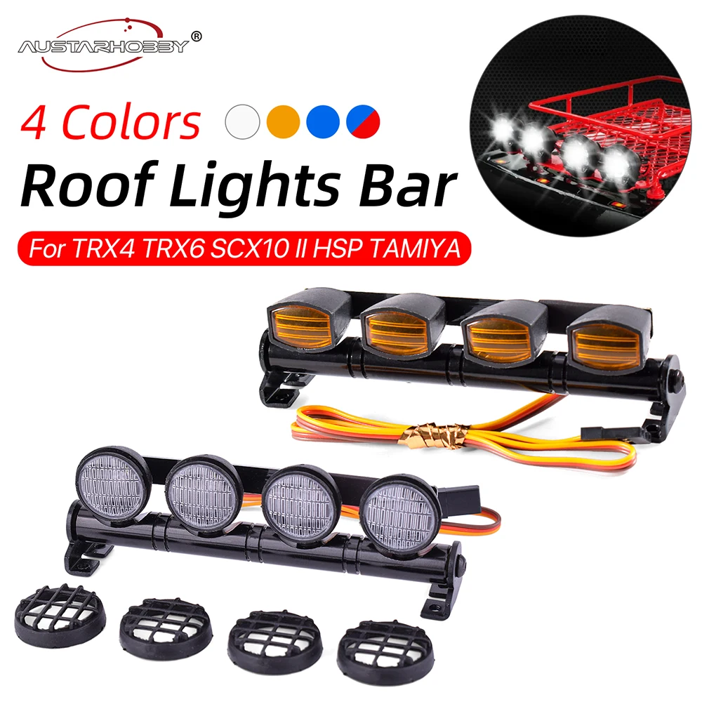 AUSTAR RC Roof Bulb Lights 1/8 1/10 Crawler Accessories for TRX4 TRX6 Axial SCX10 II HSP TAMIYA CC01 D90 4WD Model Car