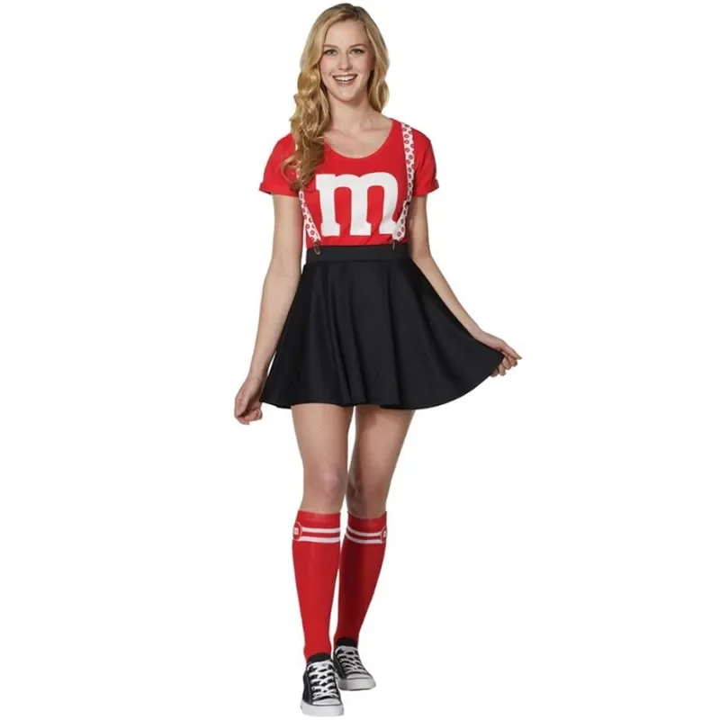 Sexy Japanese High School Girl Cheerleader Glee Style M Fancy Dress Halloween Cheerleading Cosplay Costume