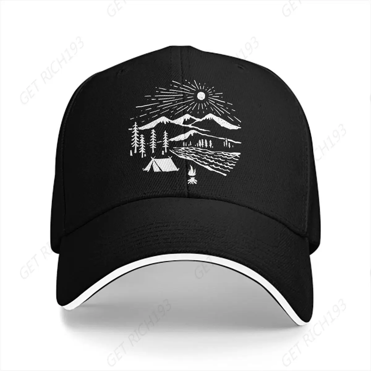 Pure Color Dad Hats Wilderness Men'S Hat Sun Visor Baseball Caps Camper Camping Peaked Cap