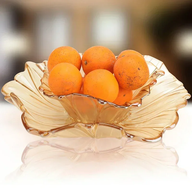 New Arrival Crystal Fruit Plate,  Modern Dish Set, Creative Living Room Snack Tray, Stylish Home Decor 114