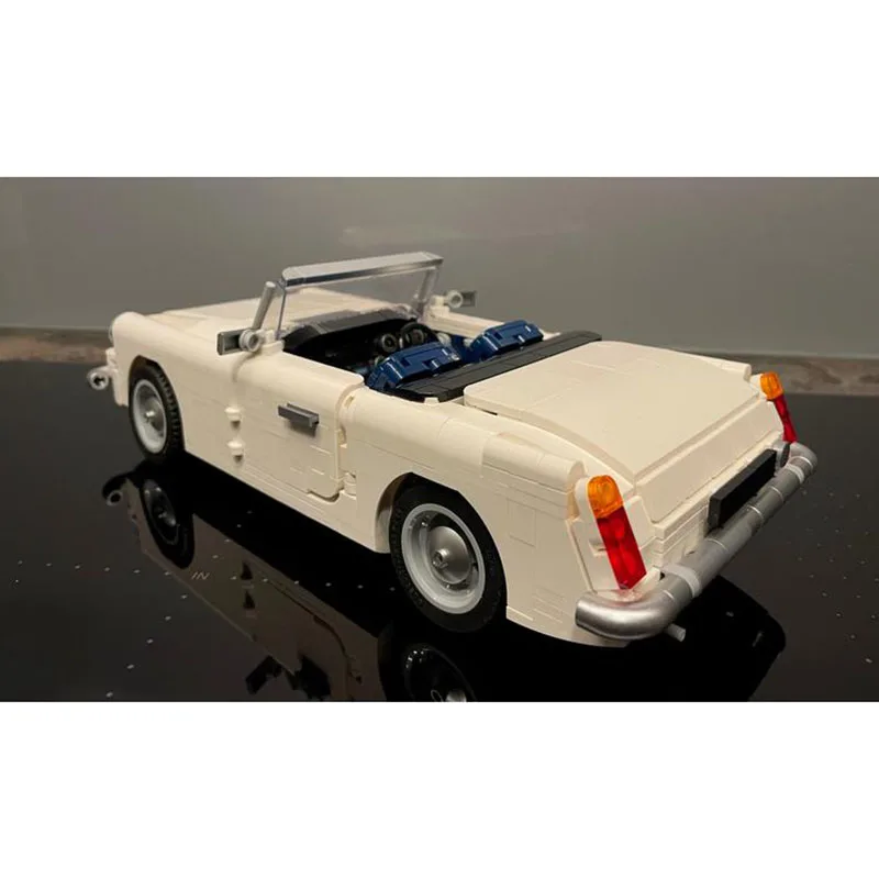 Speed Champions Roadster White With Blue Interior MOC Racing Building Brick Super Racers Great Classic Cars DIY Blocks Toys Gift