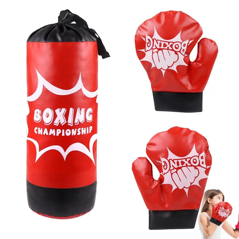 Kids Punching Bag With Gloves Professional Boxing Bag With Gloves Children\'s Sandbag Fitness Exercise Boxing Training Equipment