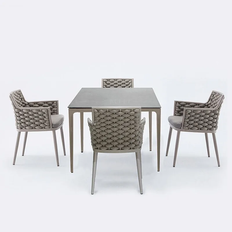 

Outdoor tables and chairs, rattan outdoor balcony rattan chairs, leisure courtyard rock slab countertops