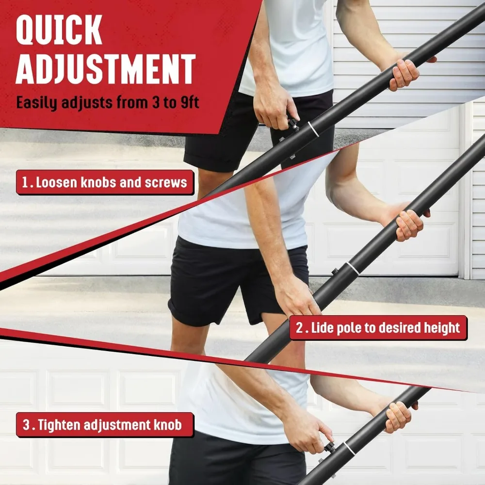 In hoogte verstelbare basketbalring voor gebruik binnen en buiten, 32 bord, 3 meter hoogtes, draagbaar zwembaddoel