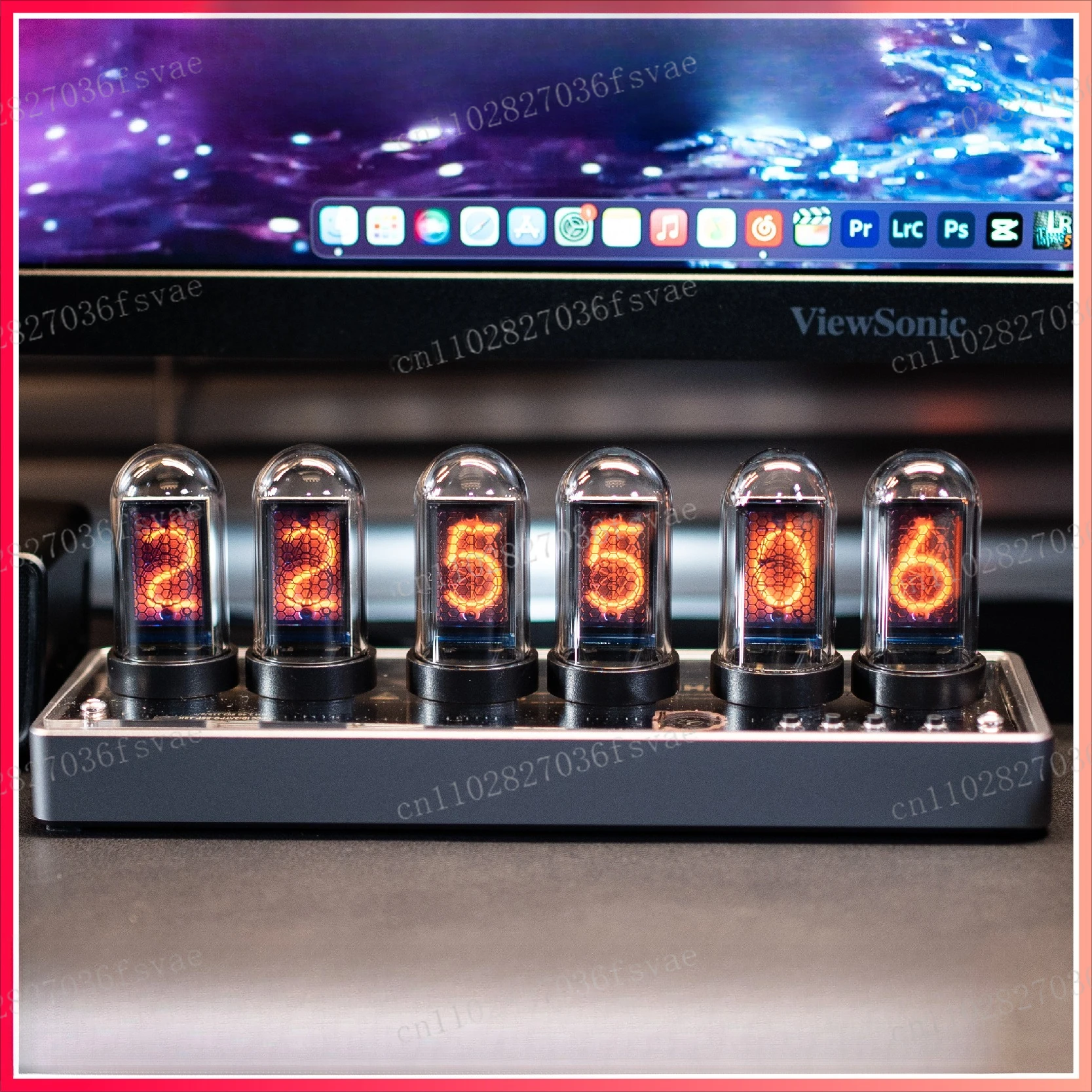 

Table ambient lampt electronic sports room wireless control IPS color screen quasi-glow tube digital clock