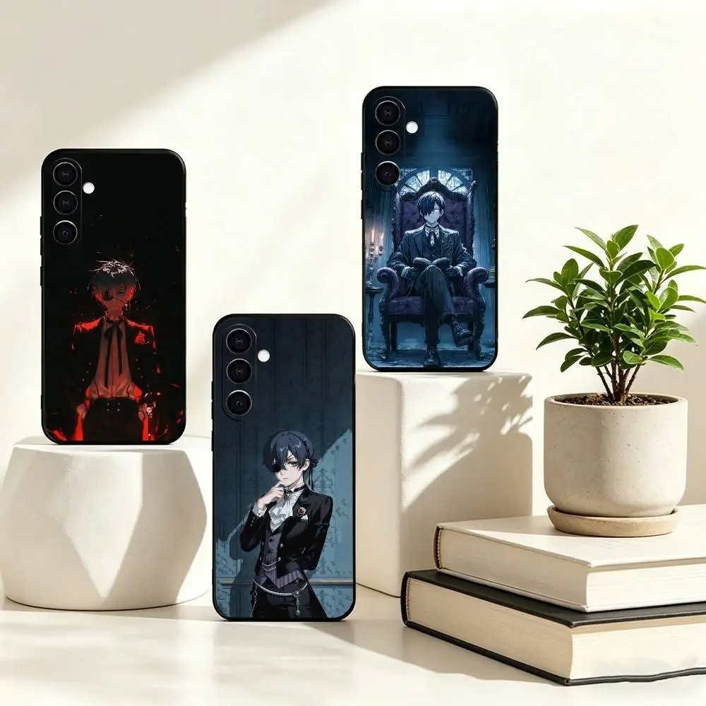 A-Anime Black Butler Ciel Phantomhive Phone Case For Samsung Galaxy A73,A72,A71,A70,A53,A52,A51,Others Soft Black Cover