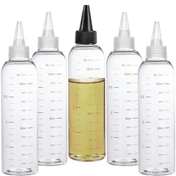 빈 플라스틱 투명 뾰족한 입 눈금 병, 물병 베이프, 액체 점적기 병, DIY 잉크 탱크, 30ml-500ml, 5 개