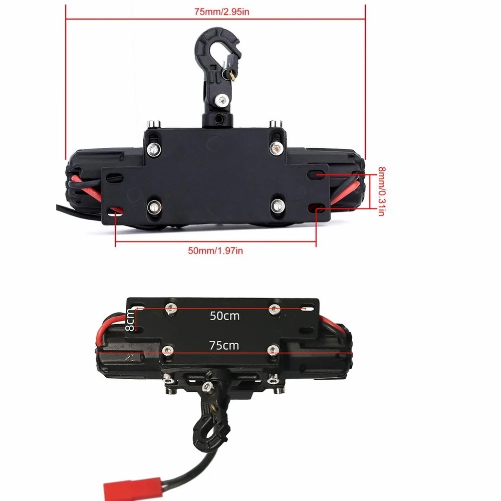 RC Dual Motors Automatic Winch Wireless Remote Controller System for 1:10 RC Crawler Car Axial SCX10 90046 Traxxas TRX4 TRX6