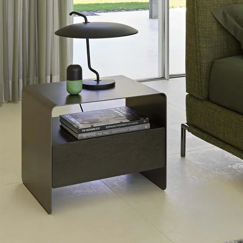 

Aaa Italian industrial antique style modern nightstand iron metal bedside table for bedroom