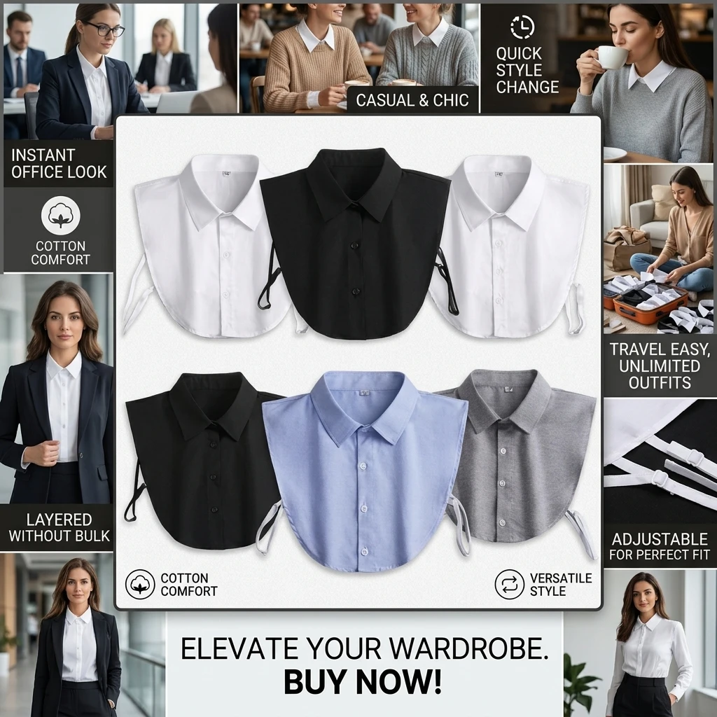 Universal Fake Collar for Men Women Professional Formal Wear High Quality Fabric All Season Comfort Easy Match Business Office