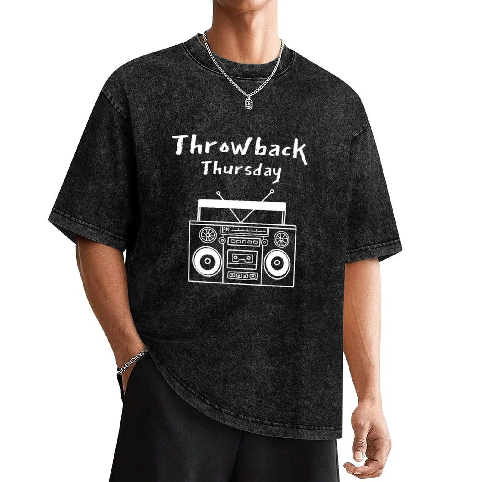 Throwback Thursday Boom Box Radio T-Shirt vintage graphic tee anime t shirts oversized t shirt men