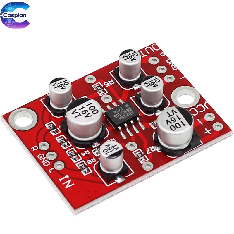 Mini AD828 Audio Preamplifier Board Signal Volume Amplifier Module Single Power DC12V