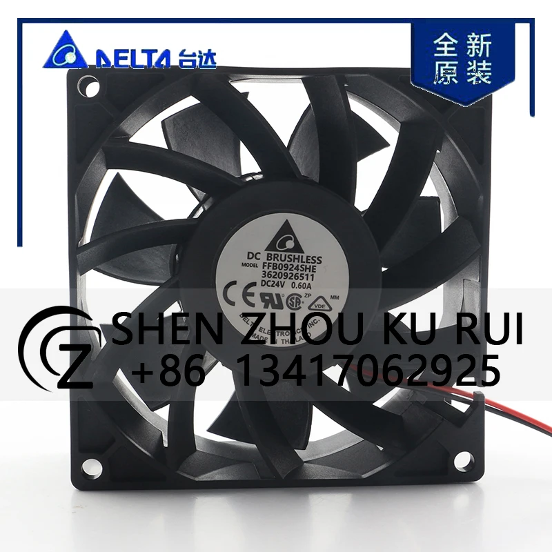 

Original Delta FFB0924SHE 24V 0.60A 9238 90X90X38MM inverter cooling fan