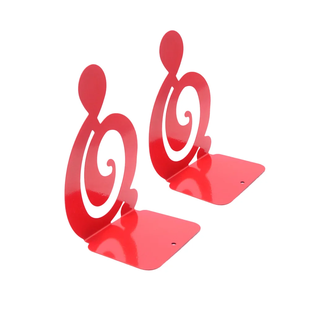 

Music Note Bookends Non-Slip Stoppers Home Office Shelves Premium Metal Tidy Antislip Feet Protect Desk