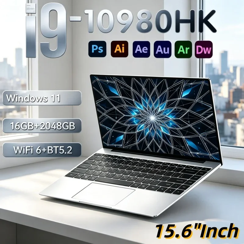 15.6 Inch Shockproof Laptop Intel Core I9-10980HK 16GB RAM 1TB/2TB SSD Fingerprint Unlock Windows 11 Gaming Business Notebook