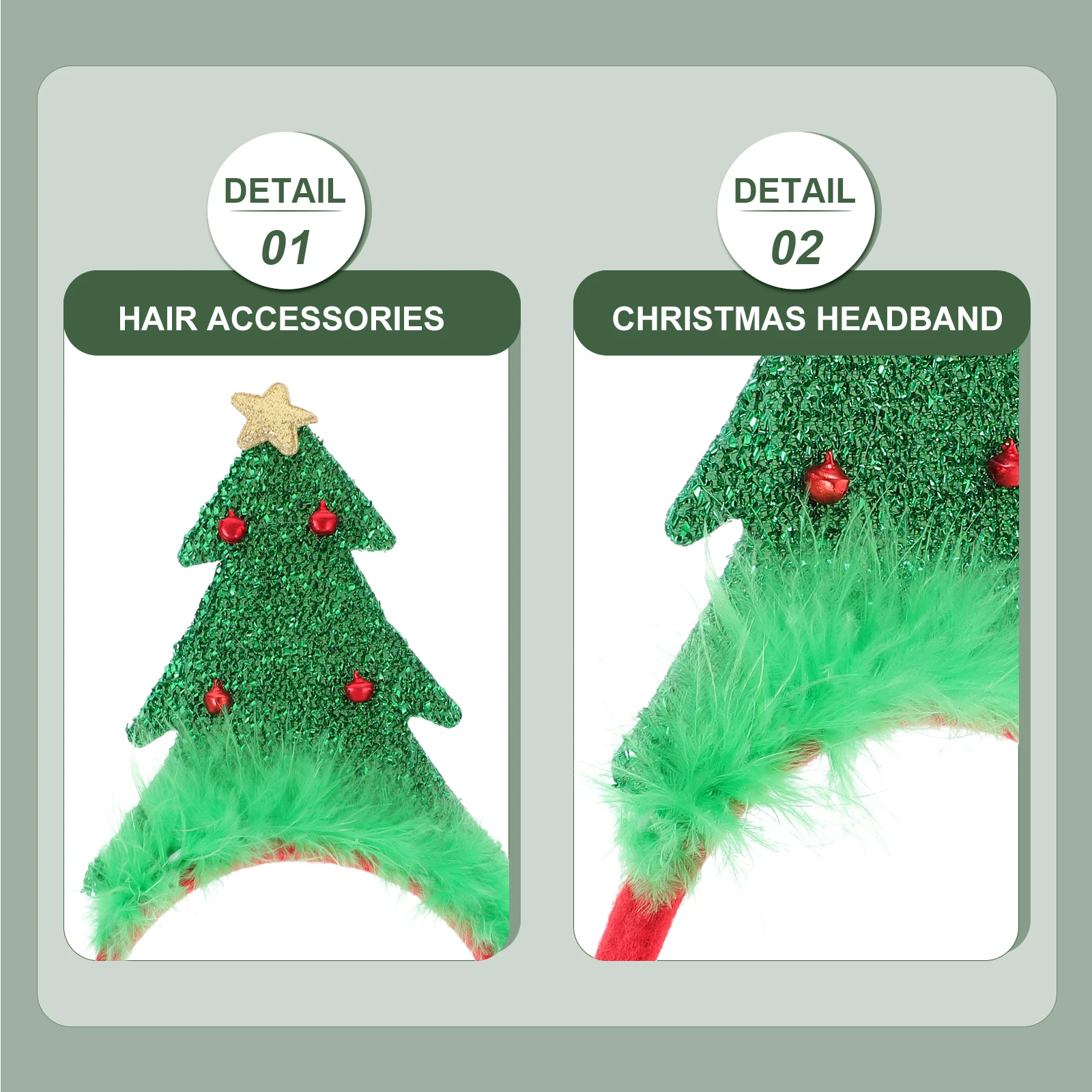 

6 Pcs Christmas Tree Headb s Women Holiday Hair Accessories Adult Cosplay Decorative Festive Practical Cloth Material Suitable