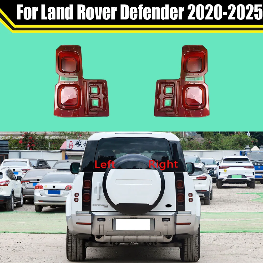 For Land Rover Defender 2020-2025 (Red) Rear Taillamp Cover Auto Tail Lamp Light Caps Lampshade Lampcover Auto Taillight Shell