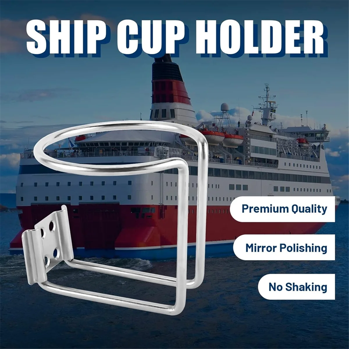 Boat Ring Cup Drink Holder, Universal Car Drink Holder, Car Bottle Holder Cup Holder for Marine Truck RV Trailer,Silver